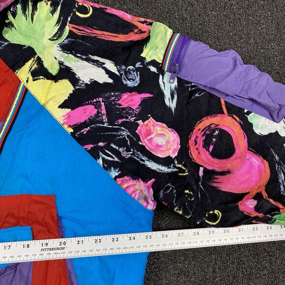 Vtg 80s East West Jacket Abstract Pullover 1/2 Zip OpArt Ski Funky Size Medium - Picture 6 of 6